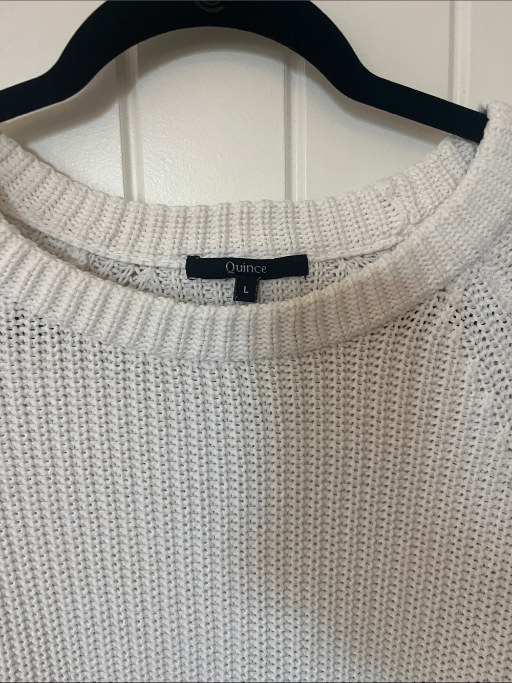 Quince Cream Ribbed Crewneck Sweater - Picture 2 of 4